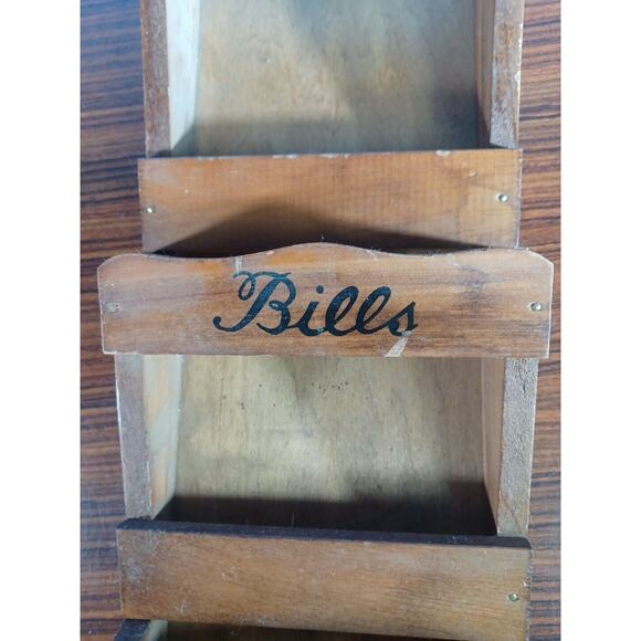 Vintage Wooden Mail Station Letter Storage Rustic Cottage Rooster VG Japan - Picture 7 of 12